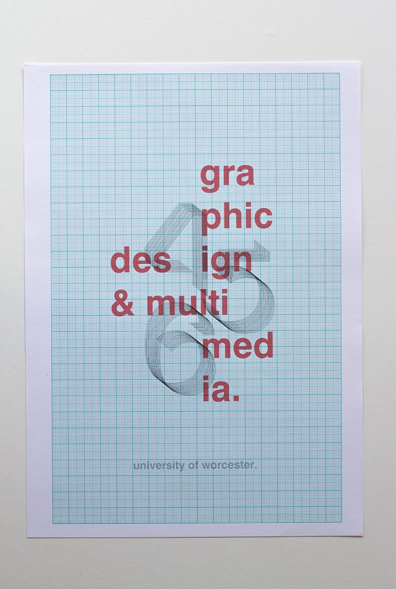 print design University of Worcester University degree handouts poster Education swiss style swiss International typographic style Smart academic prospect mock up