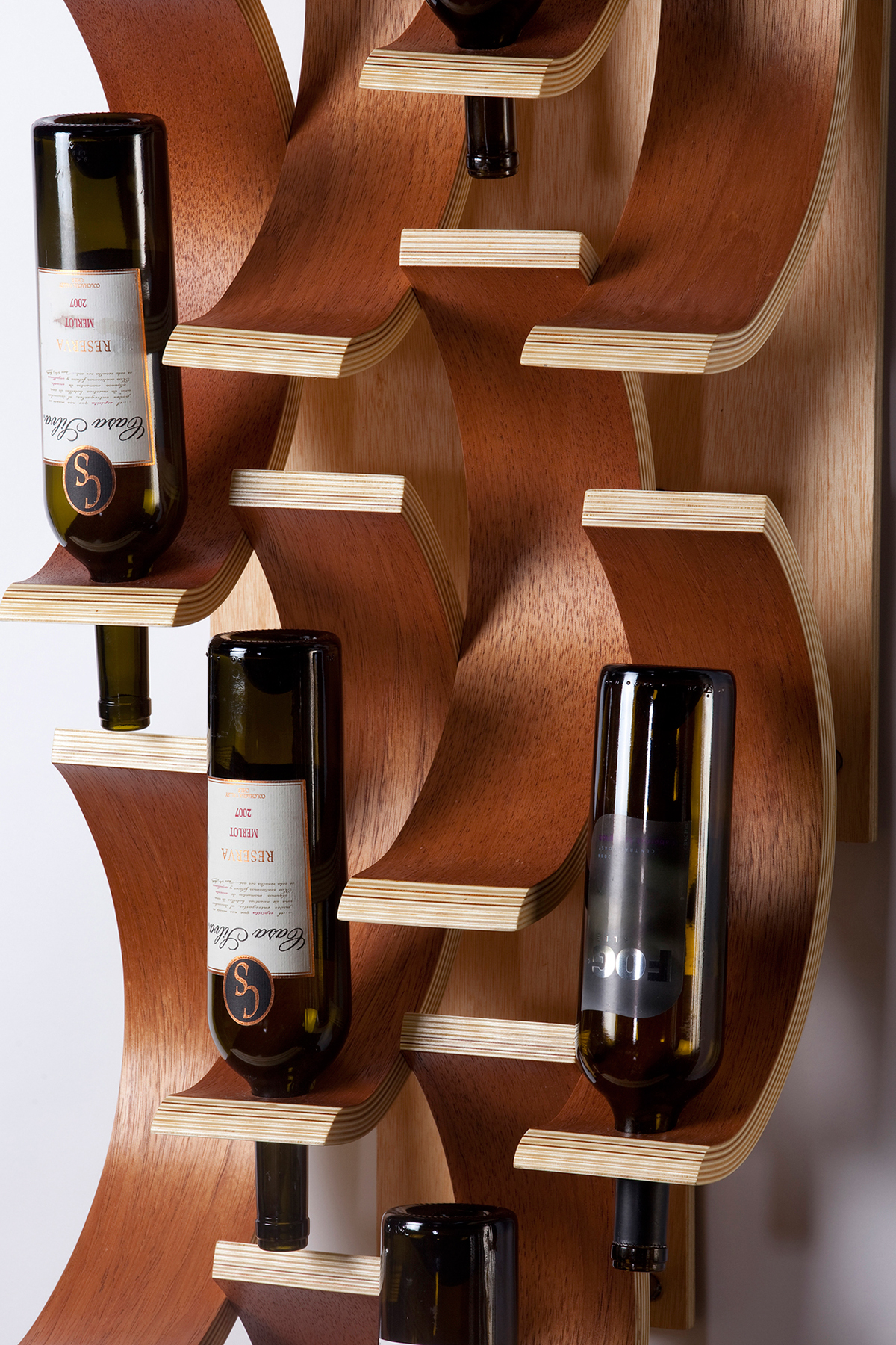Adobe Portfolio wine wine rack wood bending veneer Cedar bent ply wood woodworking installation sculpture