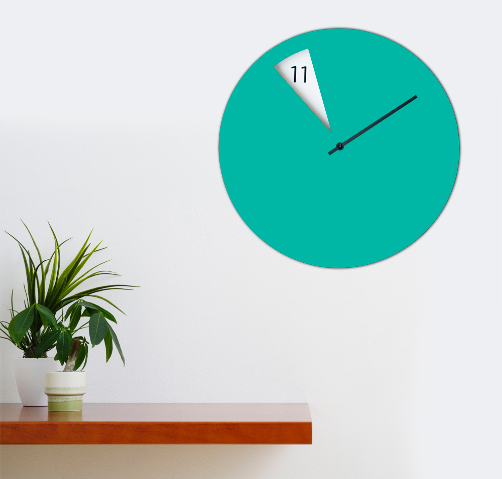 sabrina fossi  clock wall clock orologio plastic time color black product hand made minimal design