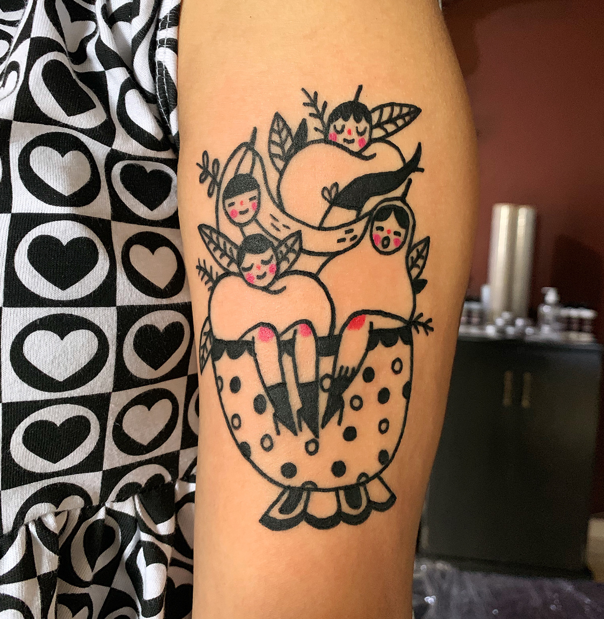 El Salvador tattoo floral bird Fruit women feminist