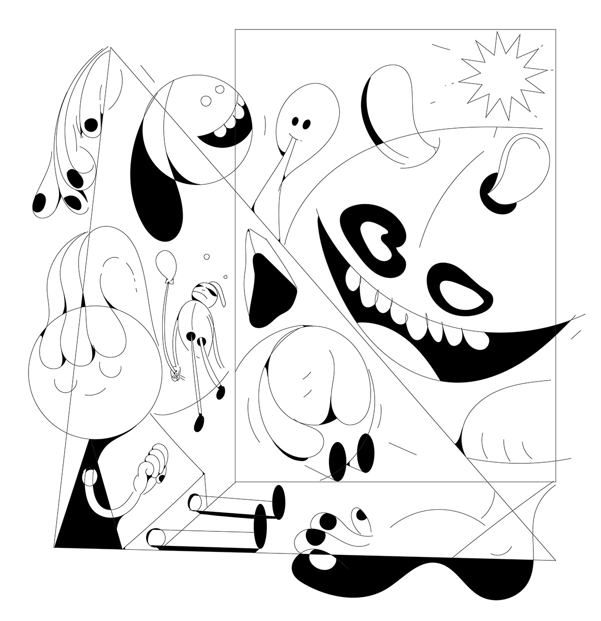 ILLUSTRATION  Drawing  abstract surreal characterdesign design Pet animals vector