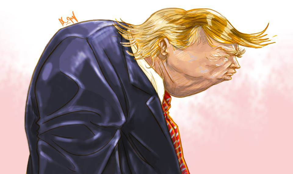 #Portrait #DigitalArt #Caricature #Trump #usa #President #psd  #Wacom 
