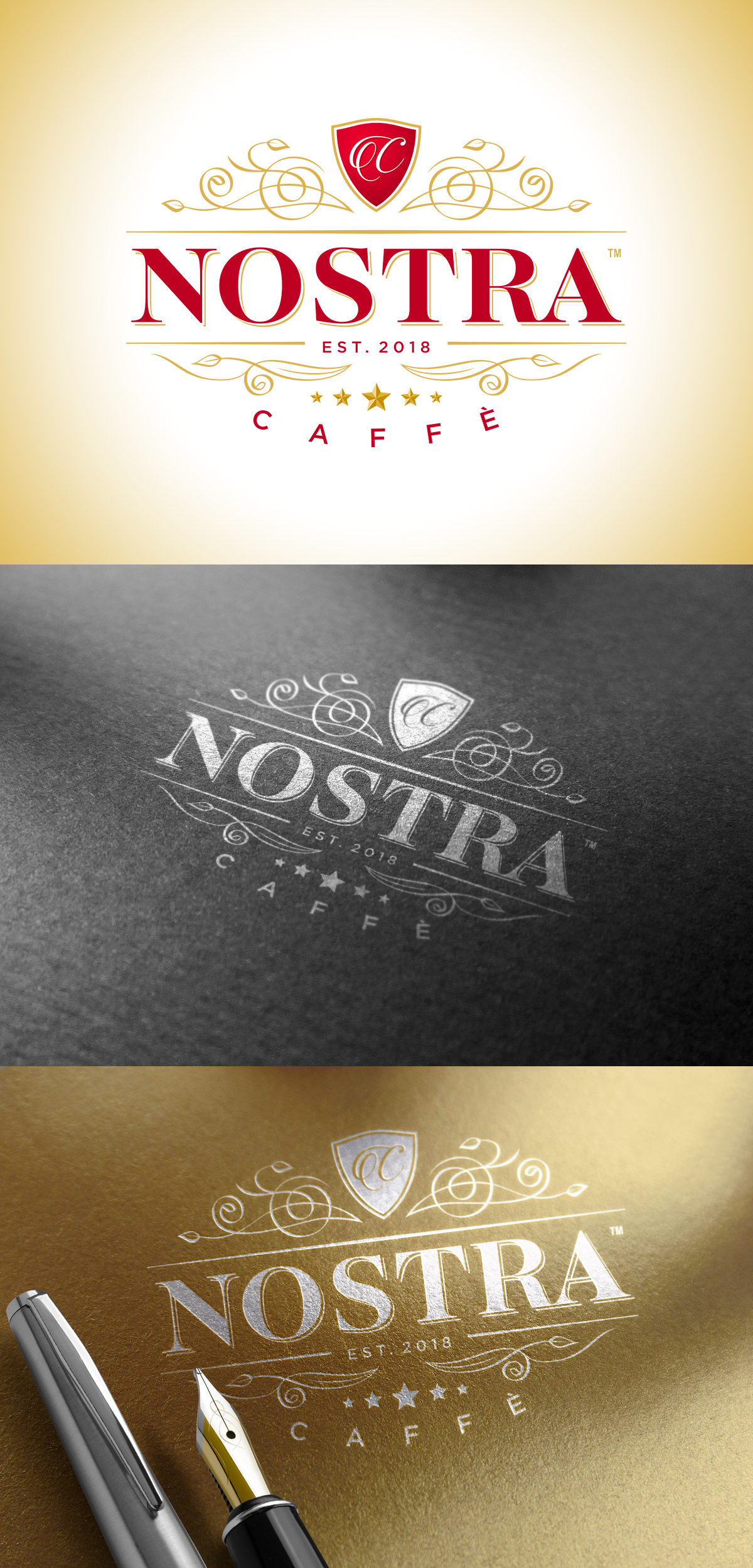 hand drawing luxury logo caffe logo  Logo Design