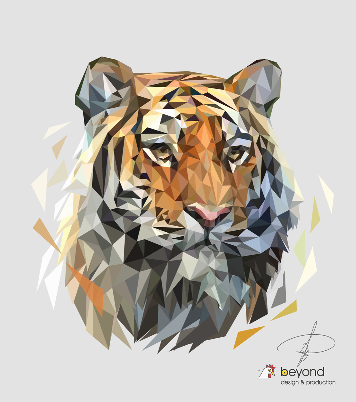 polygonal tiger polygonal tiger ILLUSTRATION  art elisa bellotti digital paint photoshop