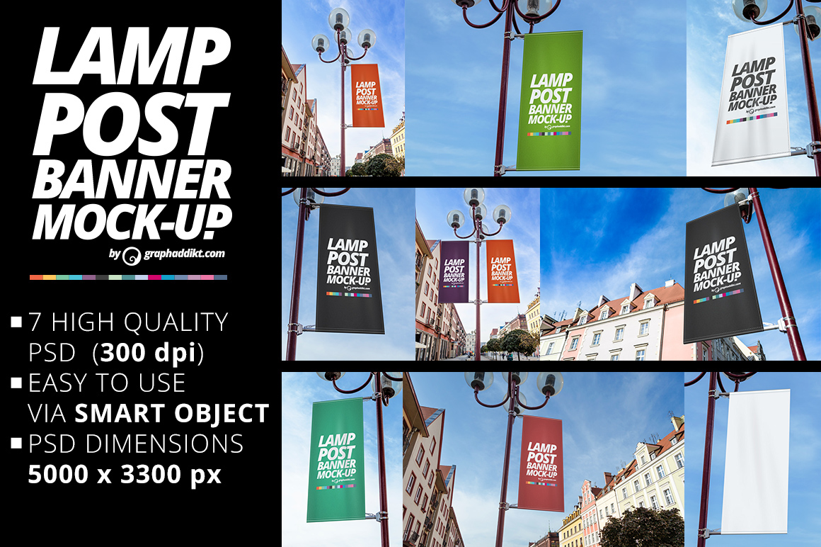 free freebie banner post banner lamp banner lamp banner mockup LAMP POST BANNER ad 300 dpi 72 dpi download Mockup mock-up