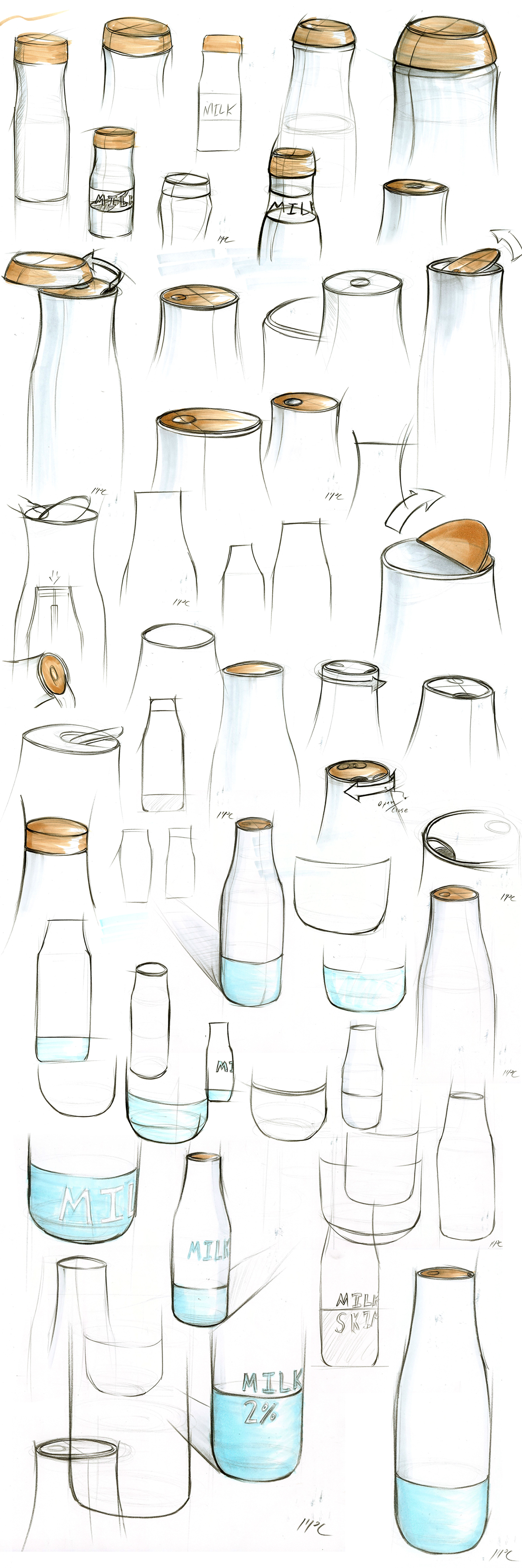 milk Food  sketch sketching Render rendering bottle sketches prisma