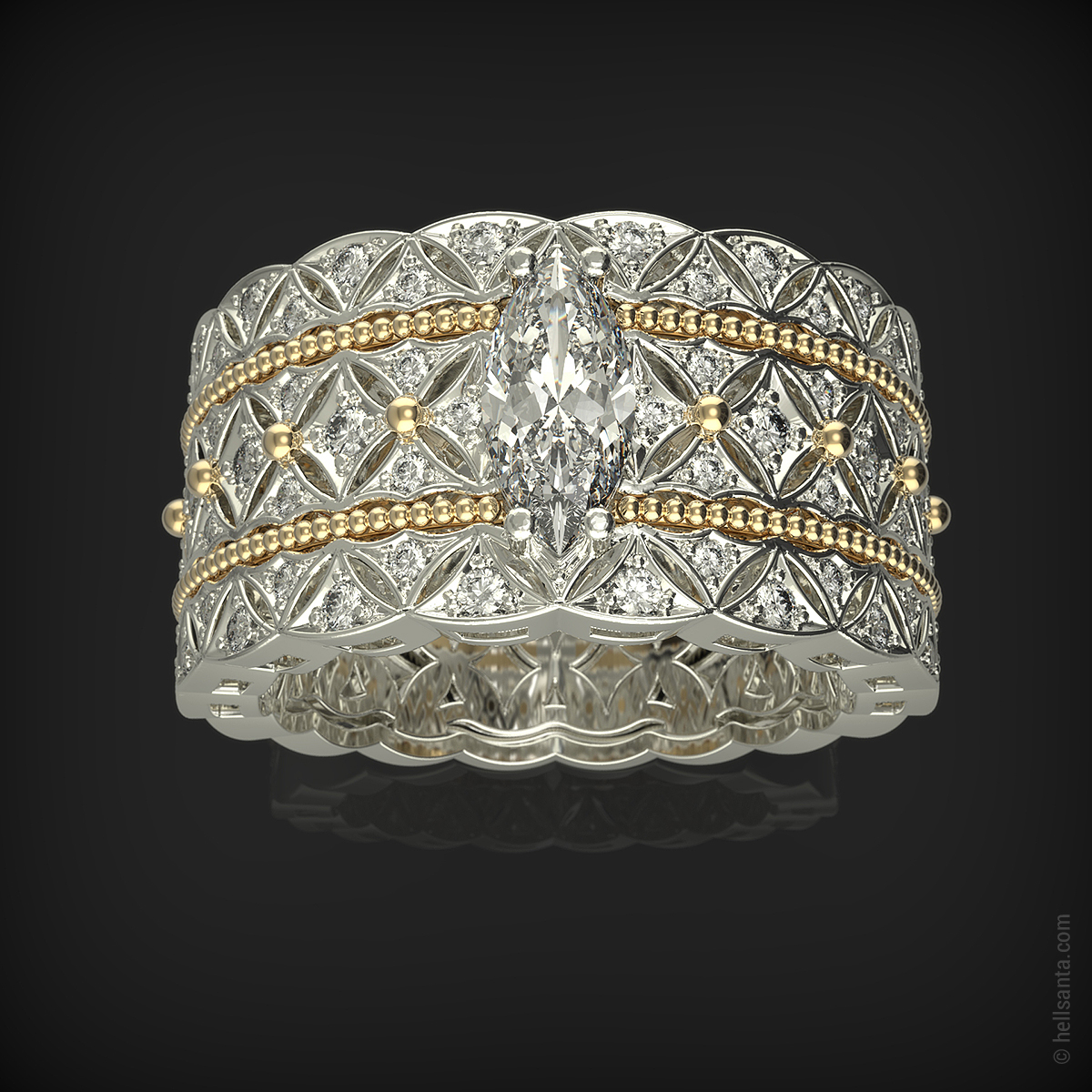 rhinoceros 3D keyshot diamond  ring gold