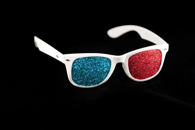 glasses party disco heaven hard red blue handmade Selfmade trend hunter material Sunglasses glass futuristic music video