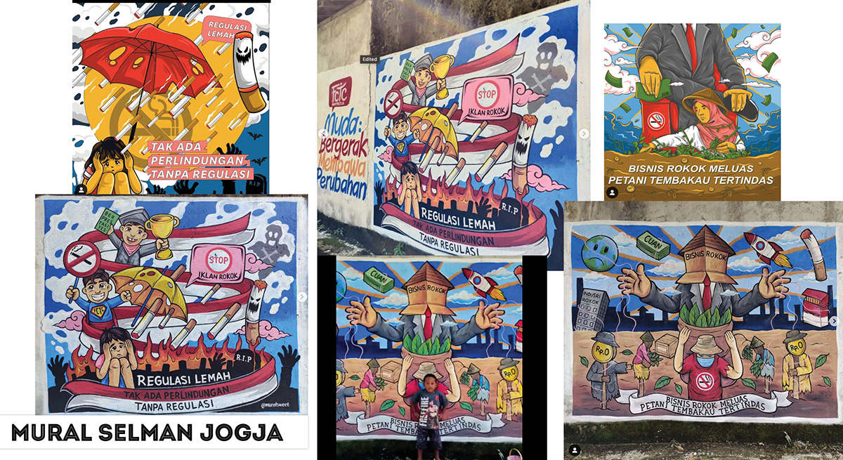 Social Issue Campaign Social Issues social issue campaign Murals mural art mobilization indonesia ciggarette Health