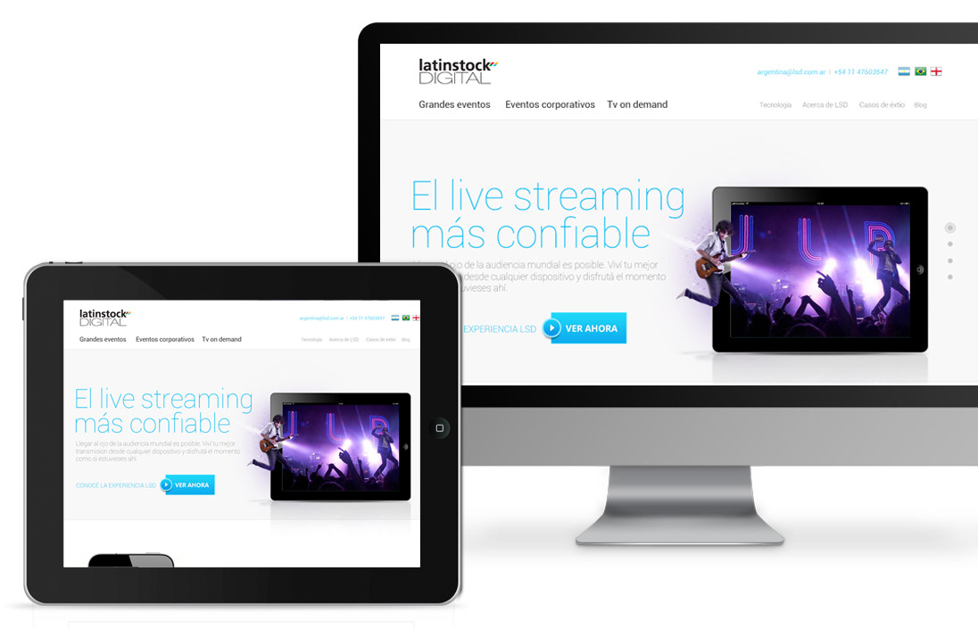 Latinstock Web graphic UI ux Responsive Streaming live streaming