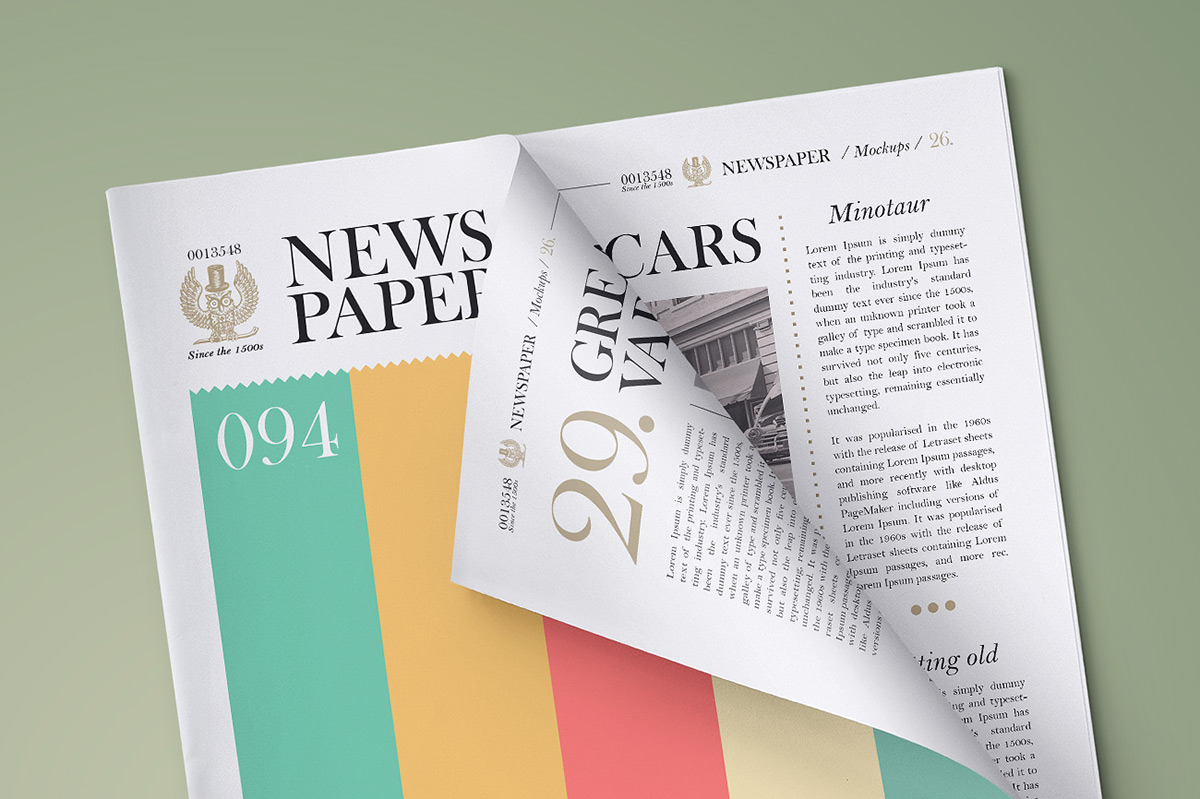 newspaper mock-up Mockup news newsletter newspaper mock up paper presentation press psd showcase Smart object mockup template