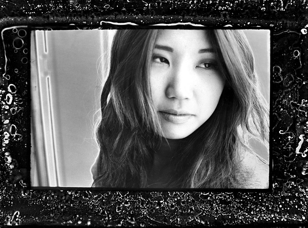 portraits solarization black and white film photography Photogram people