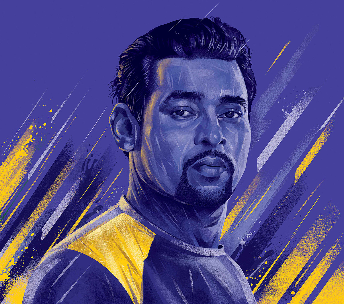 Advertising  art Cricket digitalart Drawing  ILLUSTRATION  players portrait portrait sport illustration
