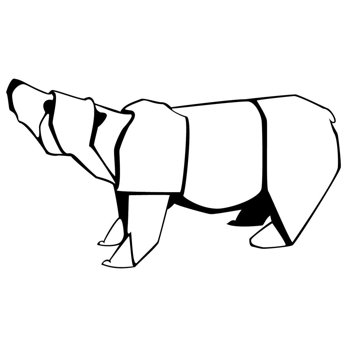 Icon animal origami  bear Illustrator