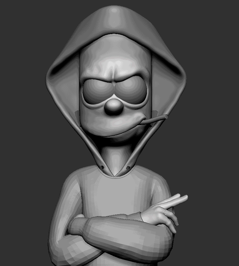 3D Bart cartoon Character ILLUSTRATION  Jader personagem Render simpsons Zbrush