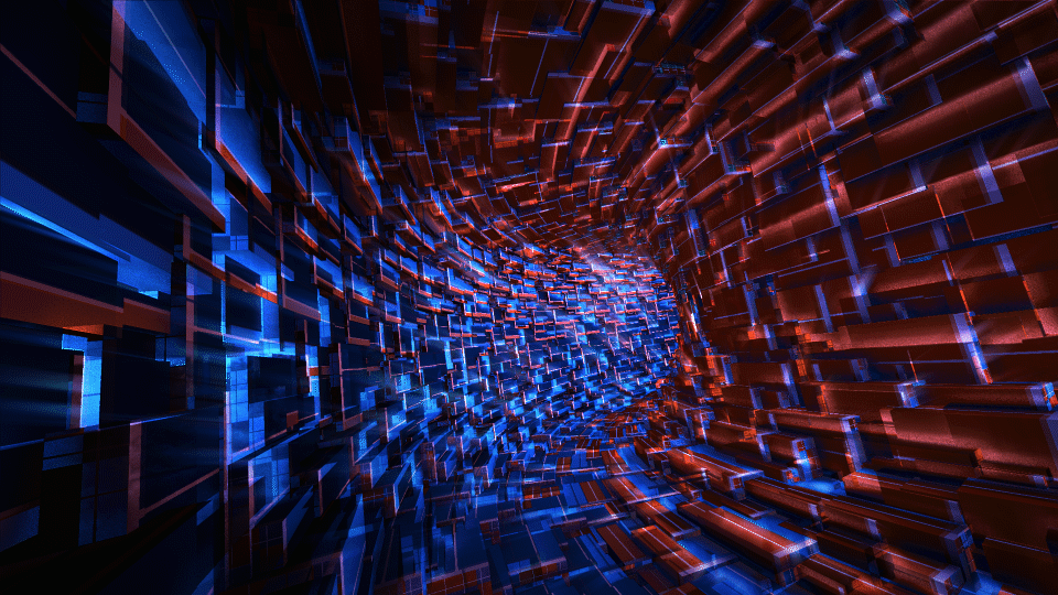 digital animation  3D kaleidoscope Trapcode Tao tube tunnel