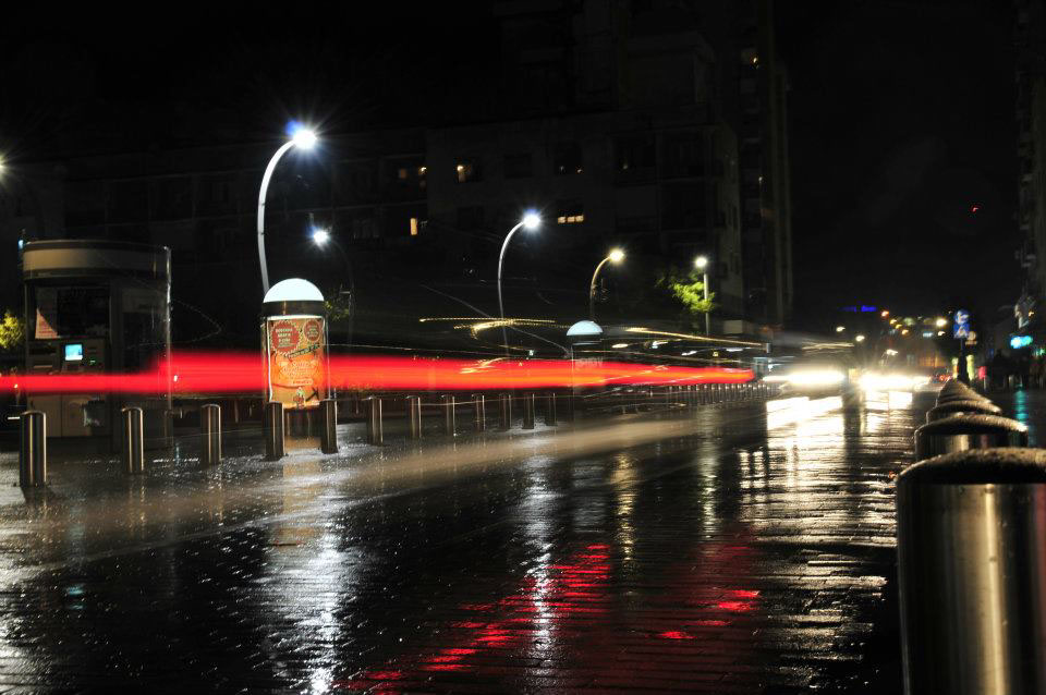 photo digital speed light Cars Street rain night