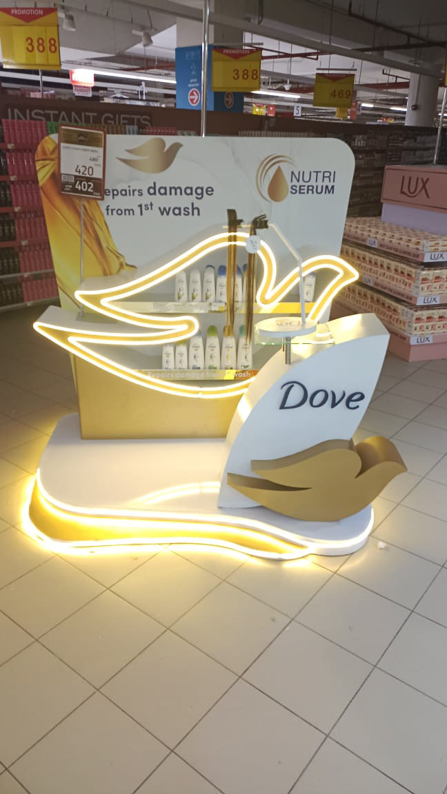 dove shampoo Unilever damage repair Product Display posm Product Stand dove shampoo activation instore stand