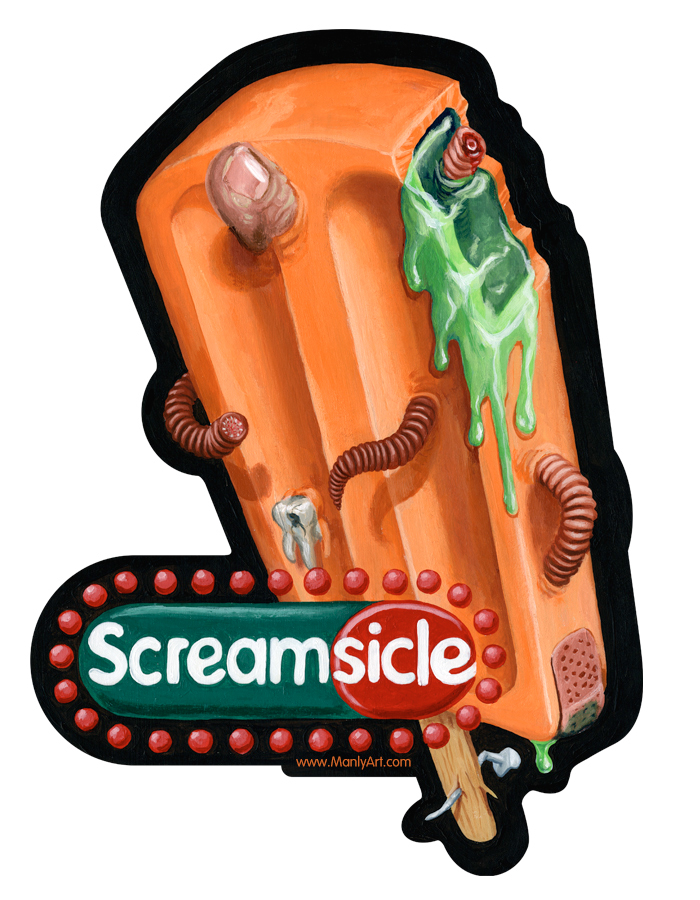 screamsicle Creamsicle Parody humor wacky packages ice cream gross Disgusting