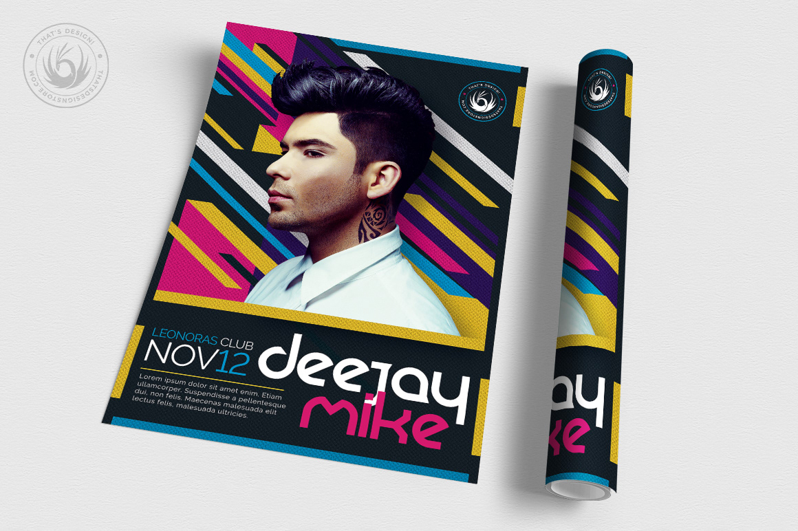 flyer poster template psd dj party electro music club concert