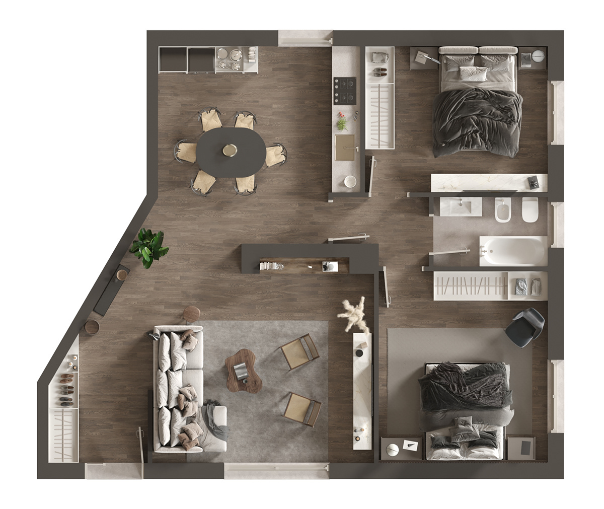 3ds max apartment architecture archviz CGI corona interior design  Render visualization