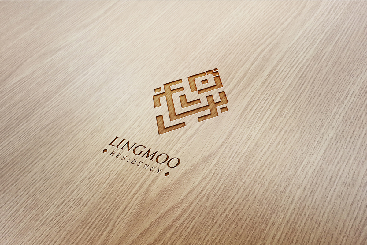 hotel logo luxury Geometrical endless knot roots Tibetan