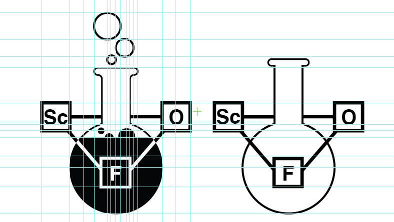 brand identity logo science tables beaker