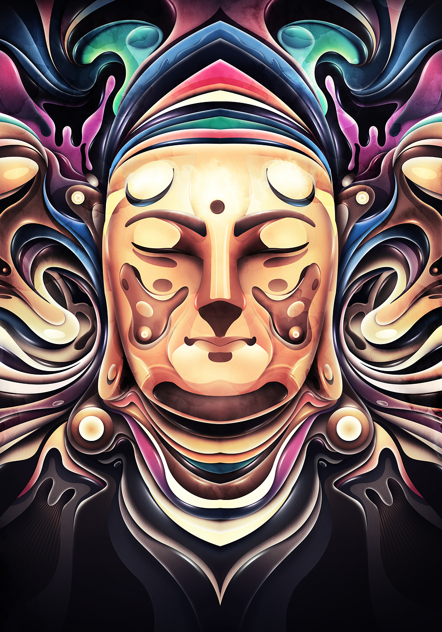 karma Rik Oostenbroek depthcore Buddha ILLUSTRATION  symmetry