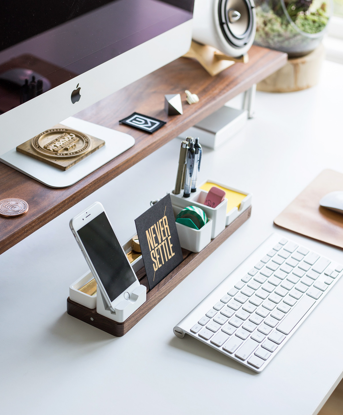 Desk Organizer workspace minimalist organizer industrial design  wood modular product design  Office studio