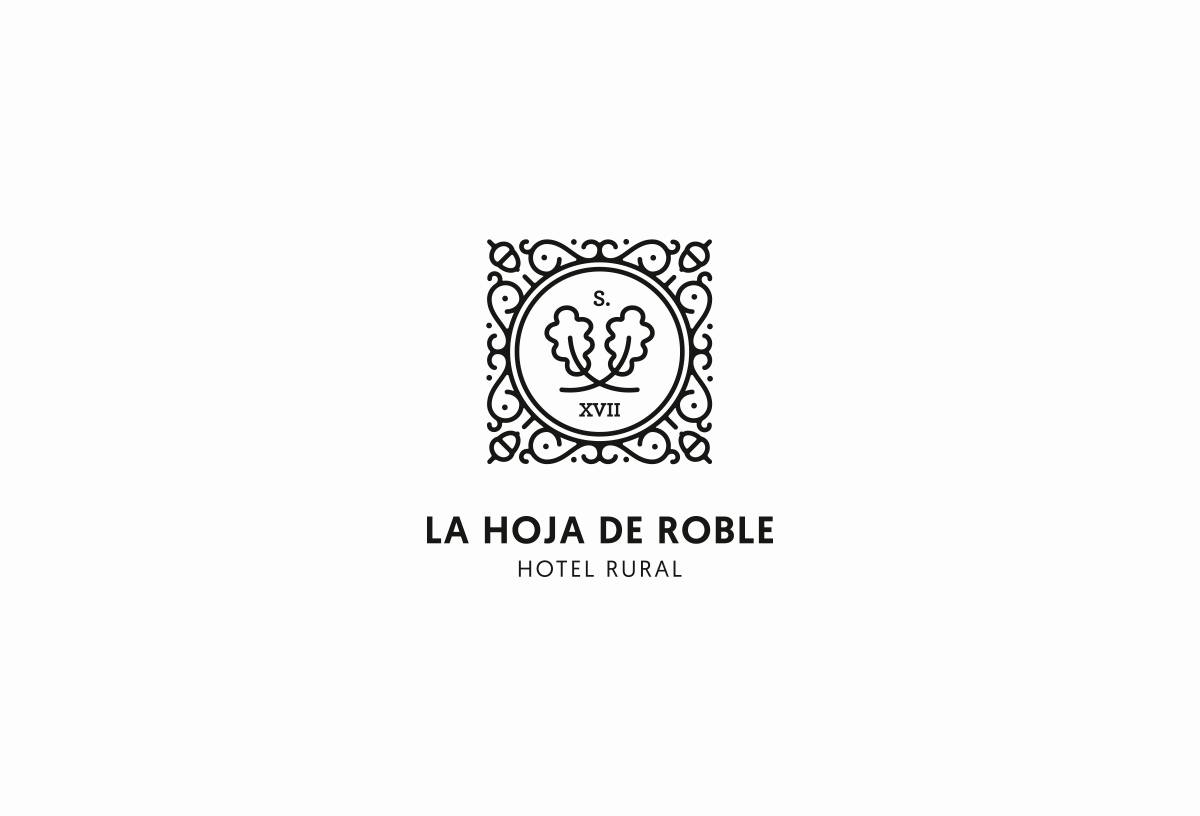oak roble hoja leaf logo hotel rural Sanabria zamora stamp sello