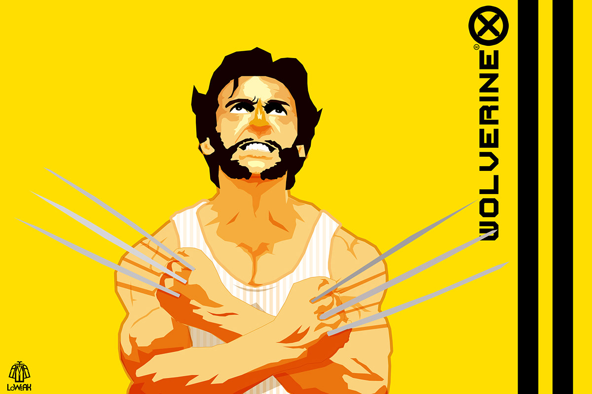 wolverine x-men logan comics vector minimalist poster super heroes