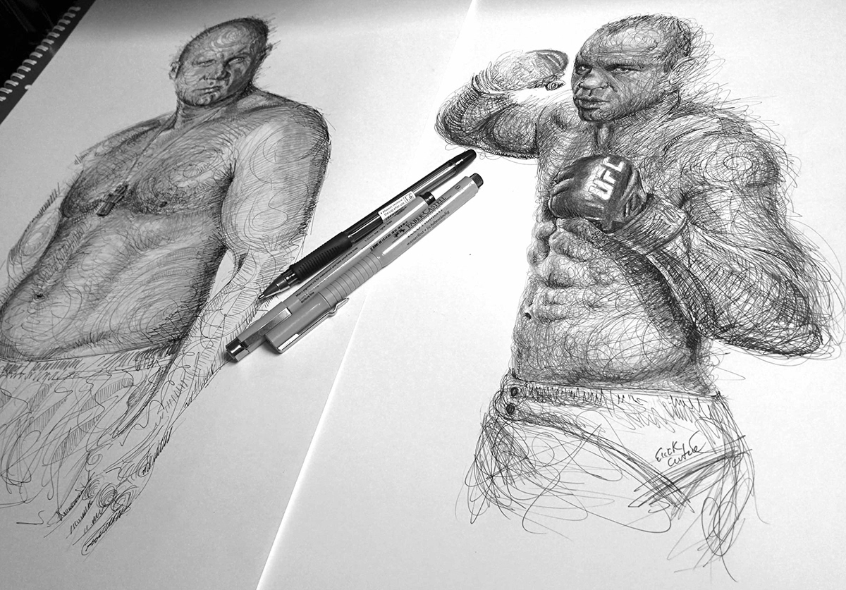 Fedor Emelianenko wanderlei   silva UFC MMA Brasil pride scribble sketch draw Champions ronda rousey belfort jose aldo