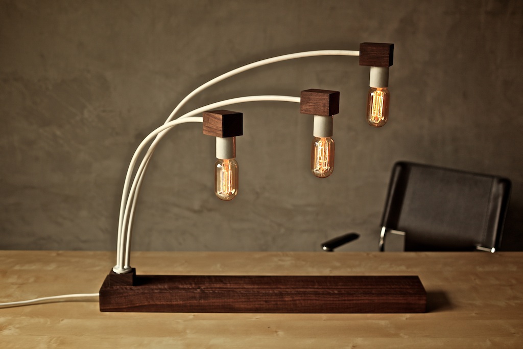 lamps alper nakri design light furniture lighting bulb walnut hand made