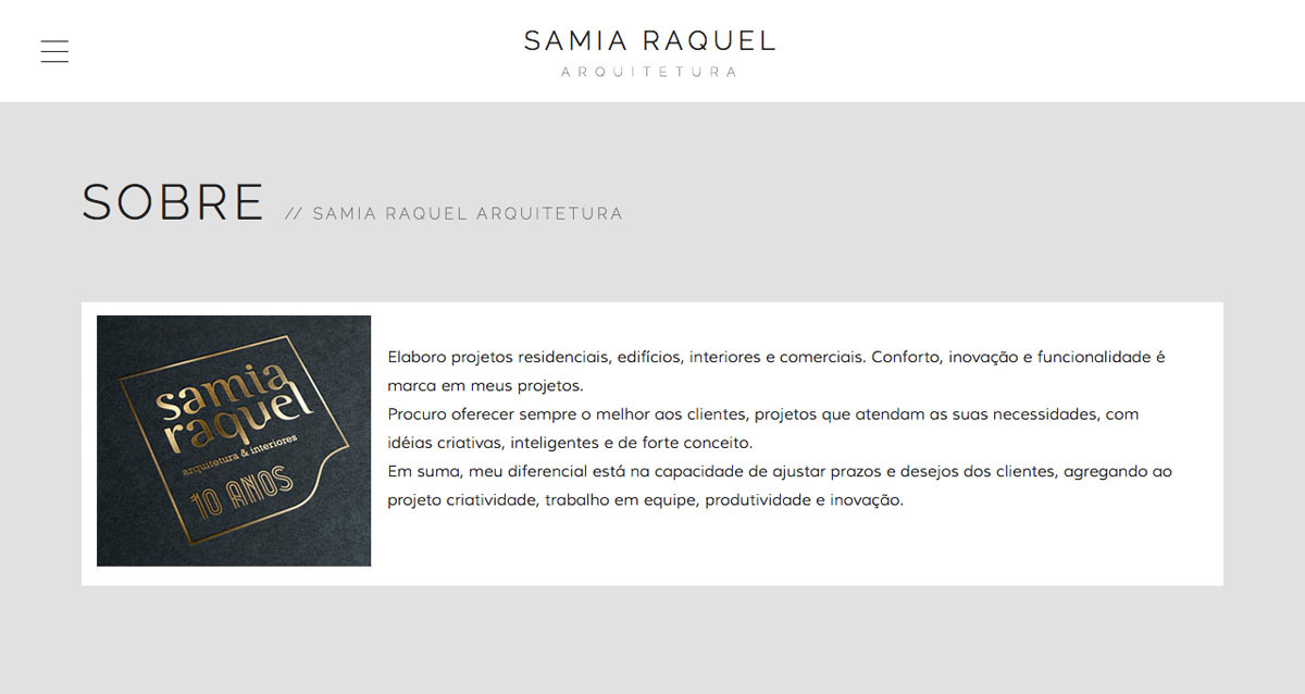Samia Raquel Arquitetura [ Site Responsivo ]