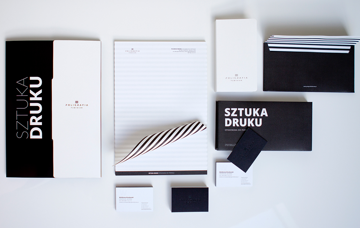 fabisiak kurka kurka design Stationery black and white minimal logo print printing house poznan marta chmielarz chmielarz elegant