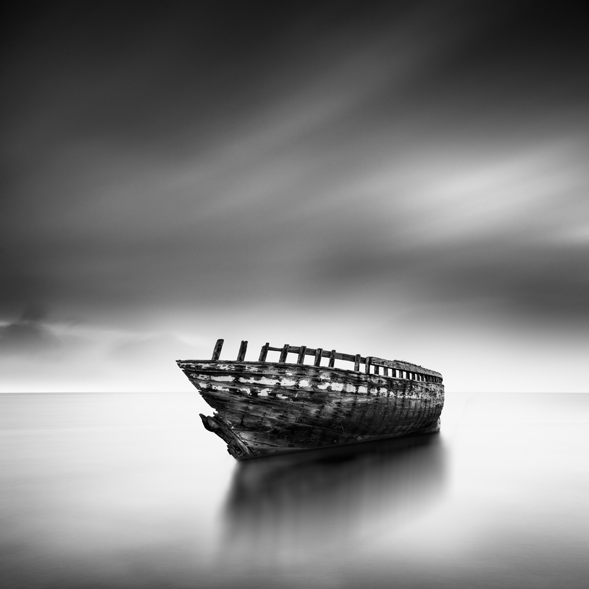 black and white fine art long exposure seascapes Shipwrecks