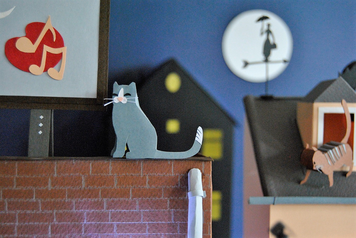 All cats like Jazz - A 3D Paper Scene Miniature
