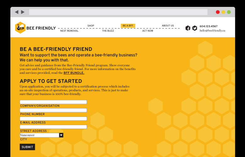bee friendly non-profit Rebrand yellow bee conservation gdma