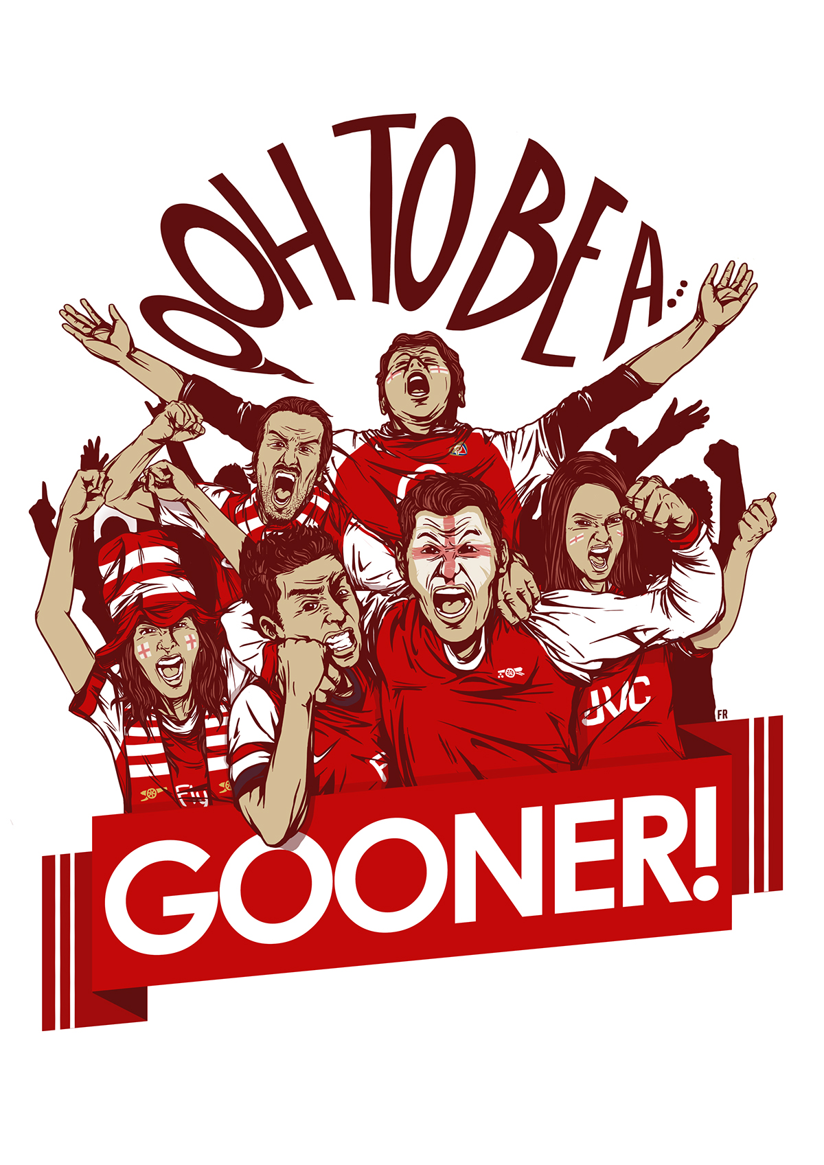 OOH to be gooner arsenal fc red soccer t-shirt Hooligan indonesia the ravydera taste
