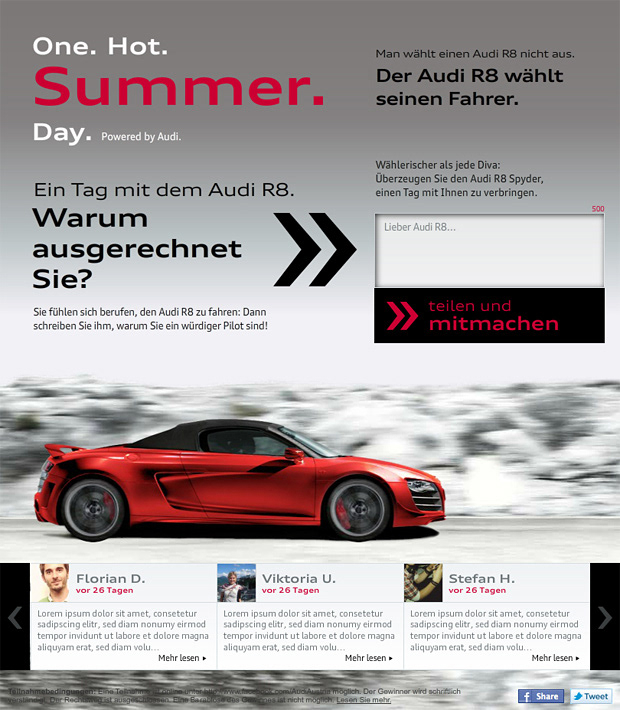 loop salzburg Audi austria österreich R8 car Dreamcar Sportscar speed fast campaign digital winner selection