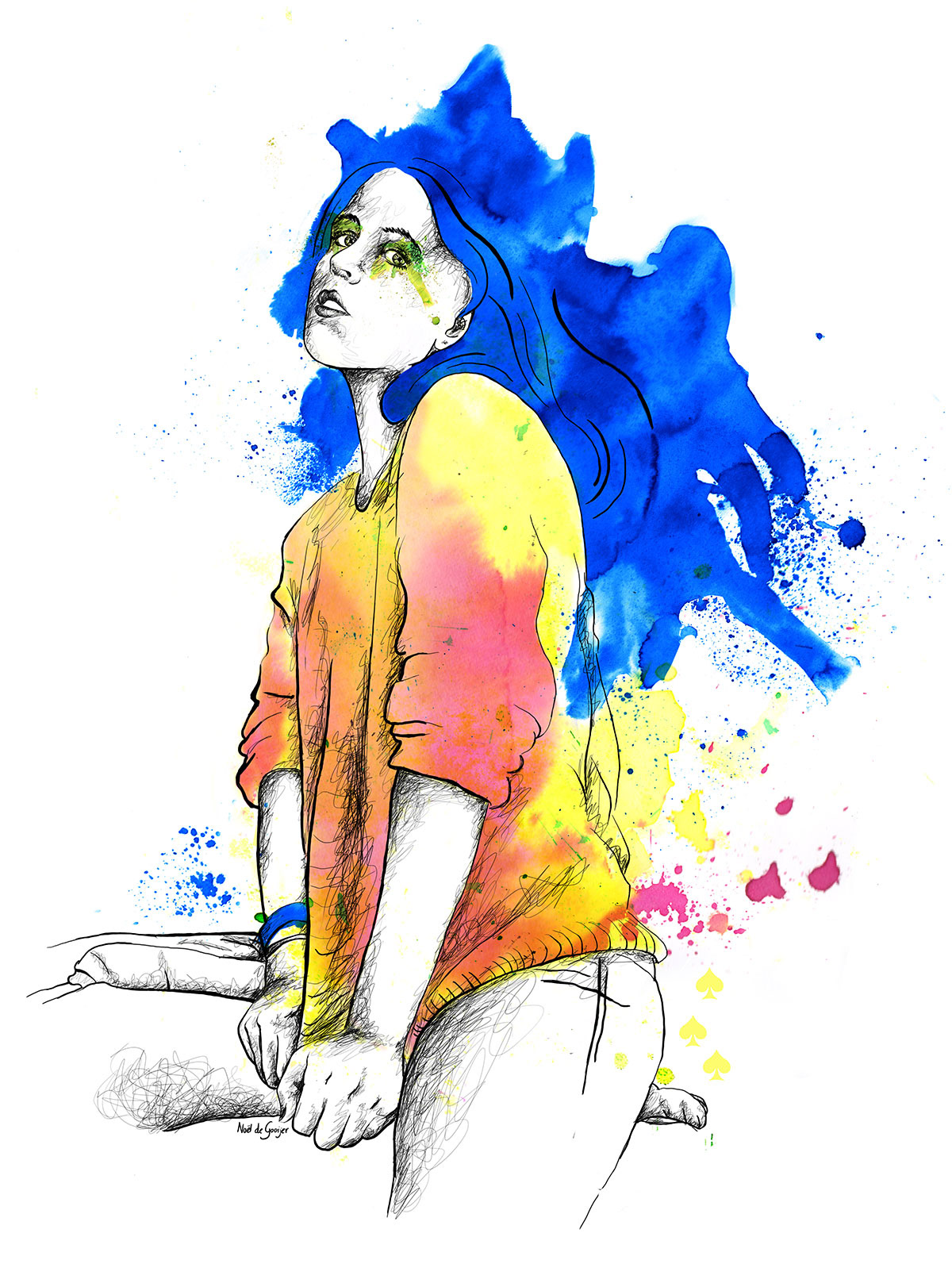 Drawing  girl ILLUSTRATION  watercolor woman