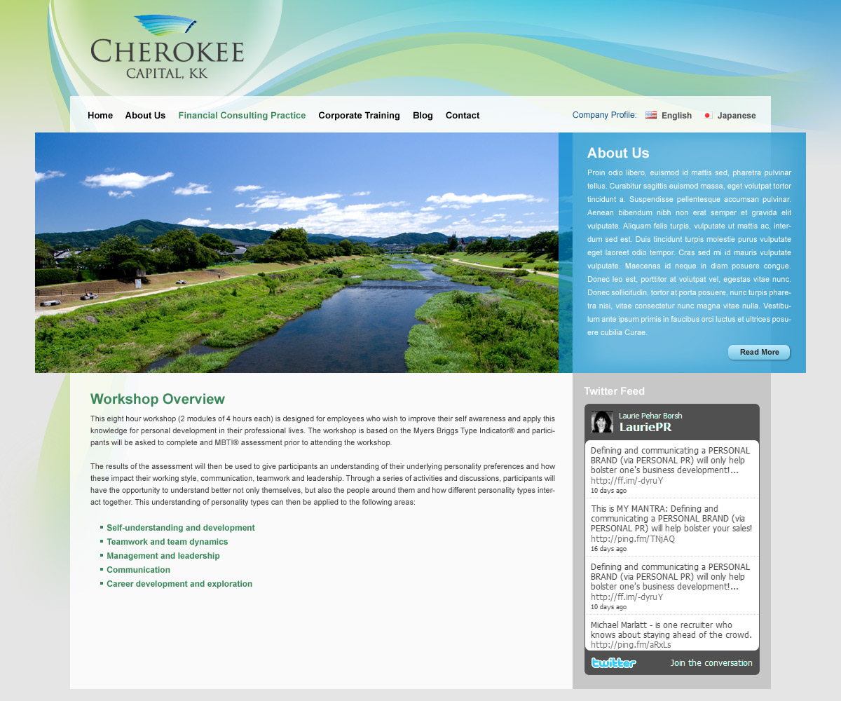 cherokee capital blue green wave gradient business financial