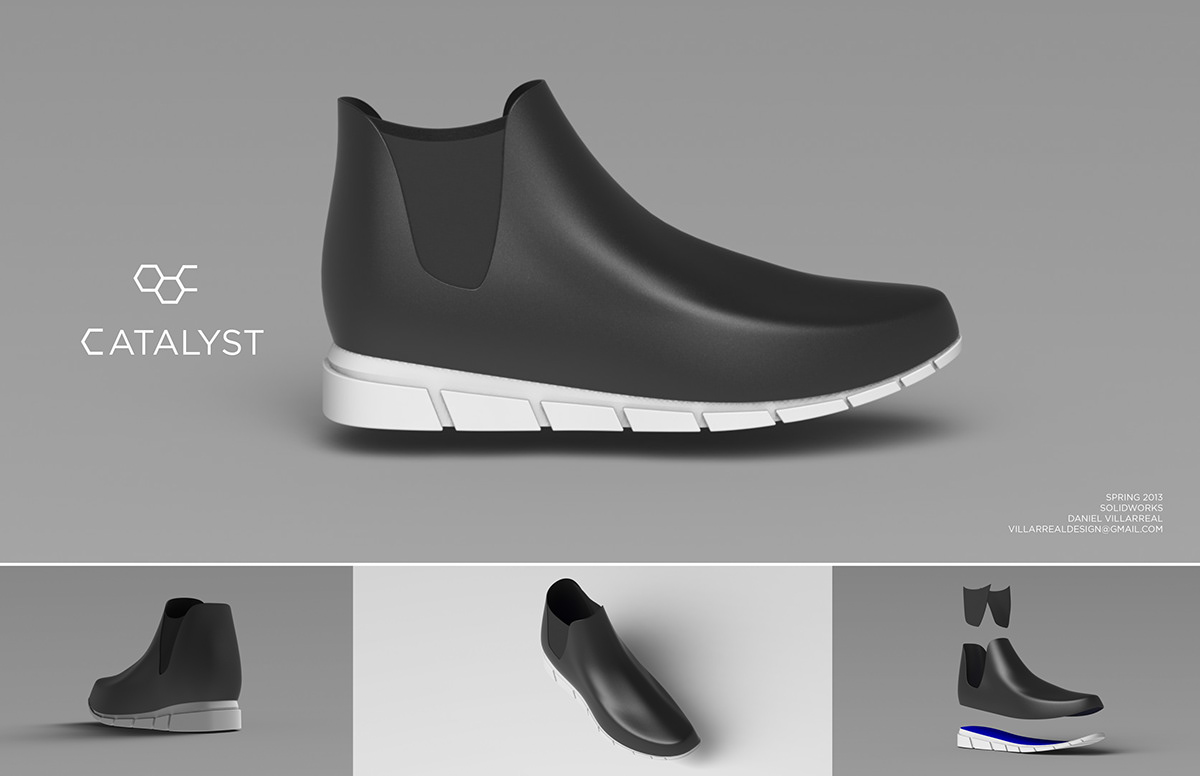 shoe Chelsea boot design product industrial Solidworks 3D model cad