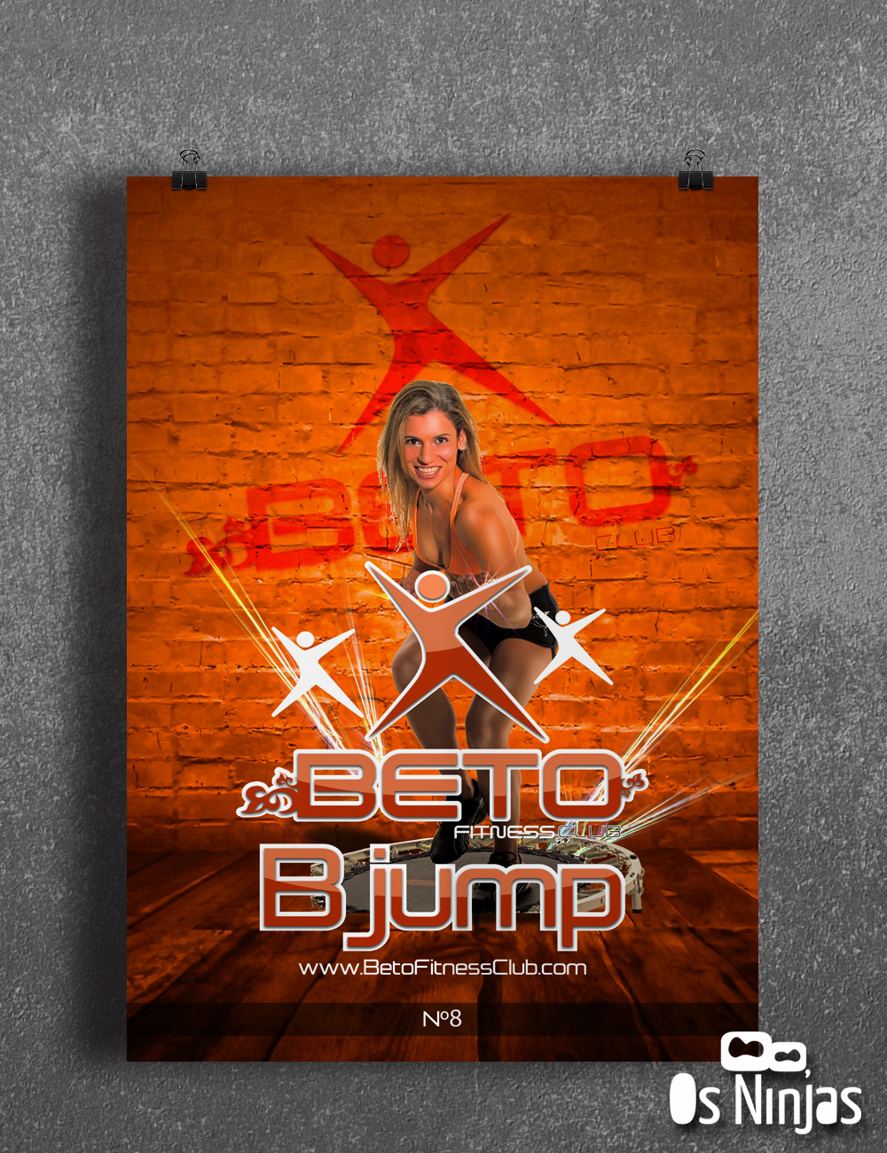 ninjas ninja poster design fitness Health club Combat pump jump Pilates Yoga step body training