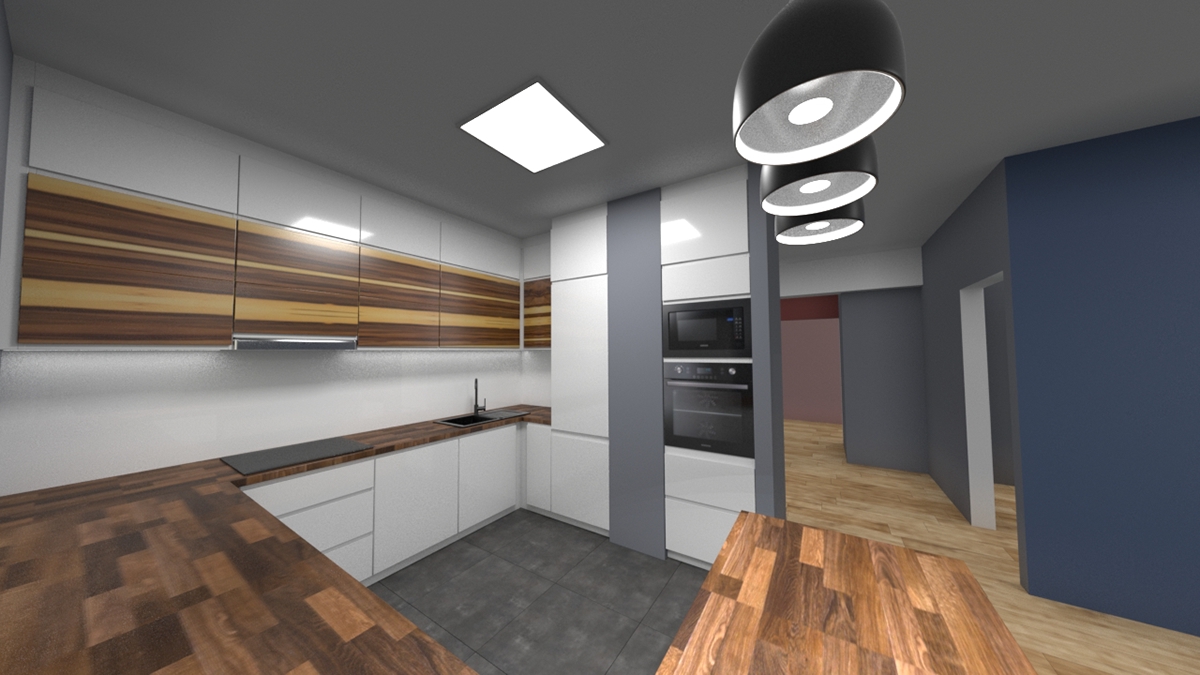 3d concept kitchen modo Real room architecture