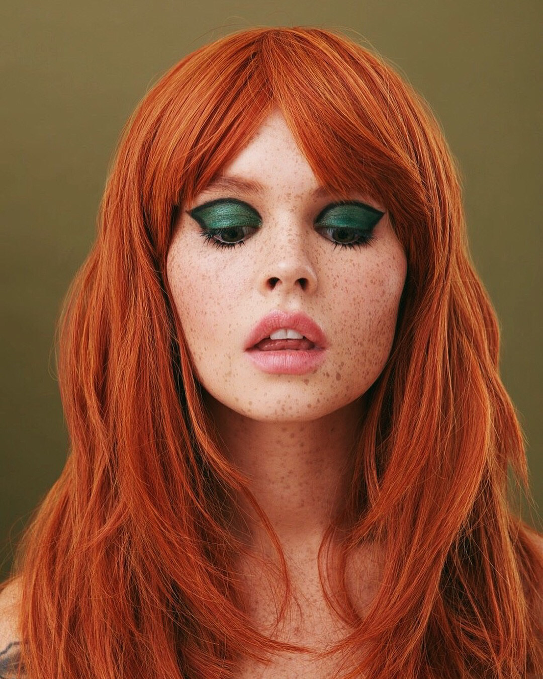 freckles ginger Cuts 60s happy beauty Foxy redhaired tattoos lips skin