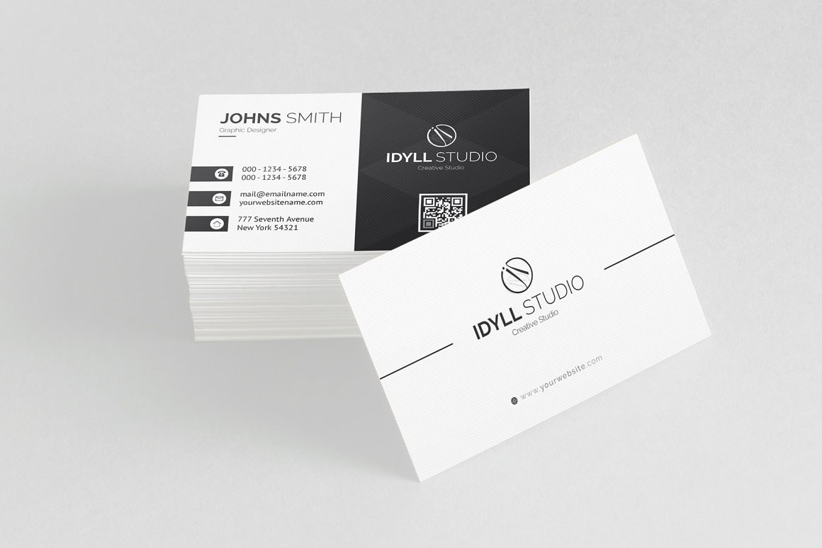 black blue both side design business card creative designer flyer graphic green Landscape