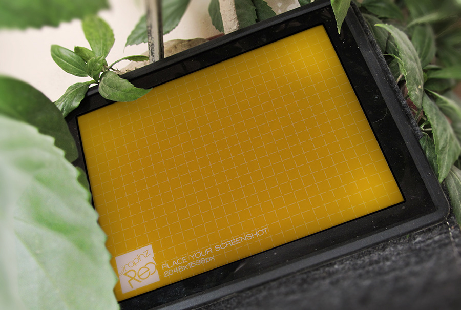 iPad drawing Display mock-up leaf out side Landscape sketch book presentation photo graphy photoshop
