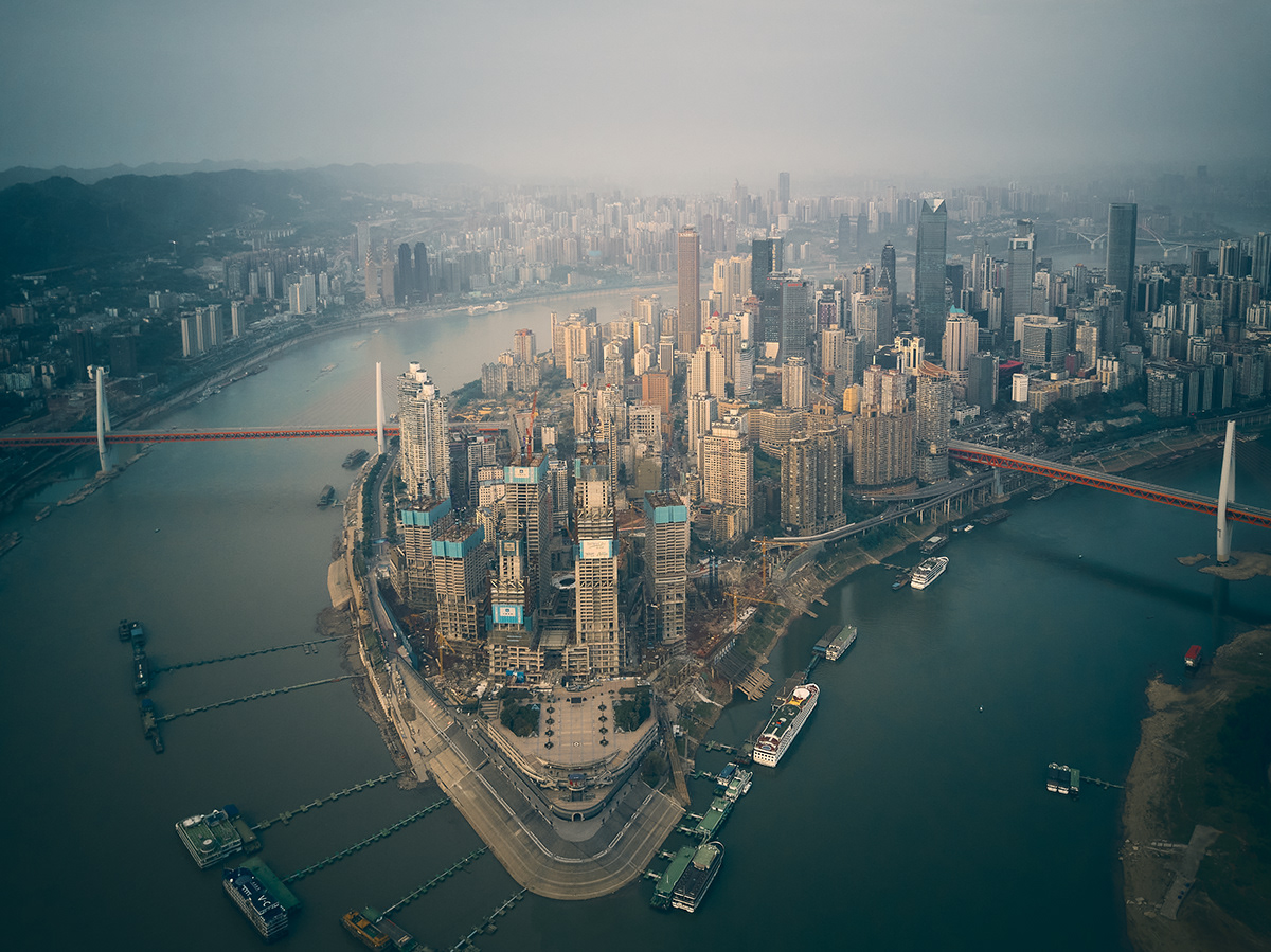 architecture asia china chongqing city cityscape drone future skyscrapper Urban