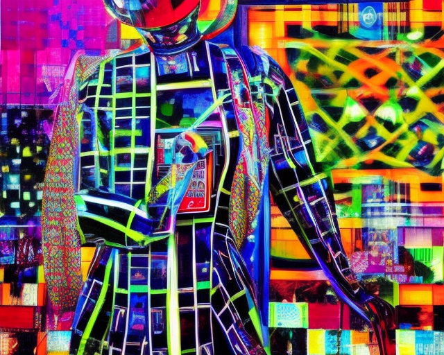 retrowave 80s psychedelic Digital Art  artificial inteligence